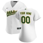 Oakland Athletics Nike Women's Home Replica Custom Jersey - White - 49Native