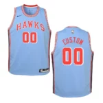 Hawks #00 Custom Hardwood Classics Jersey - Blue - 49Native