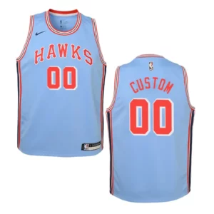 Hawks #00 Custom Hardwood Classics Jersey - Blue - 49Native
