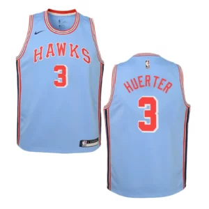 Hawks #3 Kevin Huerter Hardwood Classics Jersey - Blue - 49Native