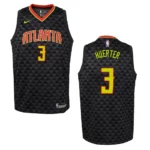 Hawks #3 Kevin Huerter Icon Jersey - Black - 49Native