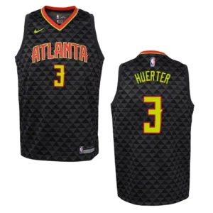 Hawks #3 Kevin Huerter Icon Jersey - Black - 49Native