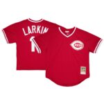 Barry Larkin Cincinnati Reds Mitchell & Ness Youth Cooperstown Collection Mesh Batting Practice Jersey - Red - 49Native