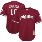 Darren Daulton Philadelphia Phillies Mitchell & Ness Youth Cooperstown Collection Mesh Batting Practice Jersey - Burgundy - 49Native