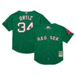 David Ortiz Boston Red Sox Mitchell & Ness Youth Cooperstown Collection Mesh Batting Practice Jersey - Green - 49Native