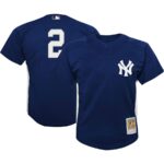 Derek Jeter New York Yankees Mitchell & Ness Youth Team Cooperstown Collection Mesh Batting Practice Jersey - Navy - 49Native