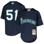 Ichiro Suzuki Seattle Mariners Mitchell & Ness Youth Cooperstown Collection Mesh Batting Practice Jersey - Navy - 49Native