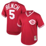 Johnny Bench Cincinnati Reds Mitchell & Ness Youth Cooperstown Collection Mesh Batting Practice Jersey - Red - 49Native