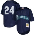 Ken Griffey Jr. Seattle Mariners Mitchell & Ness Youth Cooperstown Collection Mesh Batting Practice Jersey - Navy - 49Native
