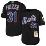 Mike Piazza New York Mets Mitchell & Ness Youth Cooperstown Collection Mesh Batting Practice Jersey - Black - 49Native