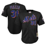 Mike Piazza New York Mets Mitchell & Ness Youth Cooperstown Collection Mesh Batting Practice Jersey - Black - 49Native