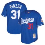Mike Piazza Los Angeles Dodgers Mitchell & Ness Youth Cooperstown Collection Mesh Batting Practice Jersey - Royal - 49Native
