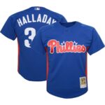 Roy Halladay Philadelphia Phillies Mitchell & Ness Youth Cooperstown Collection Mesh Batting Practice Jersey - Royal - 49Native