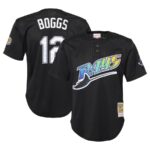 Wade Boggs Tampa Bay Rays Mitchell & Ness Youth Cooperstown Collection Mesh Batting Practice Jersey - Black - 49Native