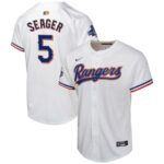 Corey Seager Texas Rangers Nike Youth 2024 Gold Collection Limited Player Jersey - White - 49Native