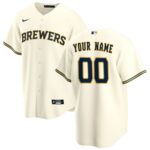 Milwaukee Brewers Nike Youth Home Replica Custom Jersey - Cream - 49Native
