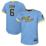Lorenzo Cain Milwaukee Brewers Nike Youth City Connect Replica Player Jersey - Powder Blue - 49Native