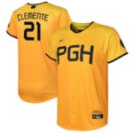 Roberto Clemente Pittsburgh Pirates Nike Youth City Connect Replica Player Jersey - Gold - 49Native