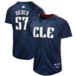 Youth Cleveland Guardians Shane Bieber Nike Navy 2024 City Connect Limited Jersey - 49Native