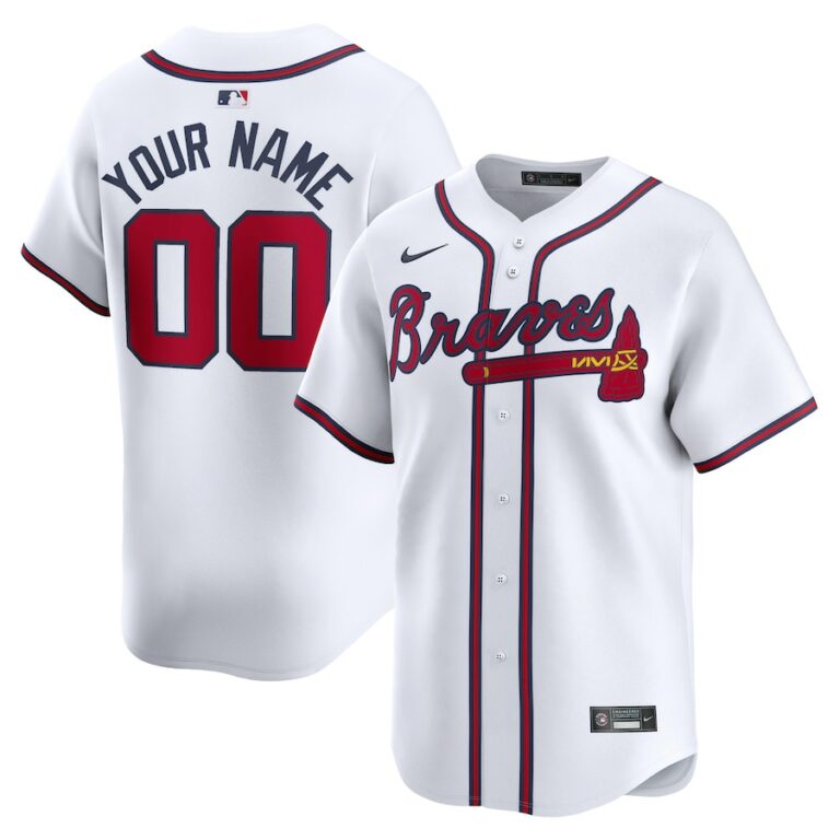 Atlanta Braves Nike Youth Home Limited Custom Jersey - White - 49native.com