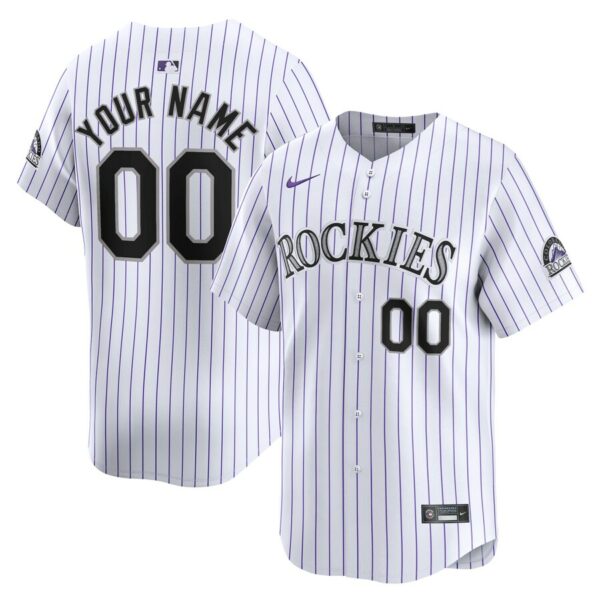 Colorado Rockies Nike Youth Home Limited Custom Jersey - White - 49Native