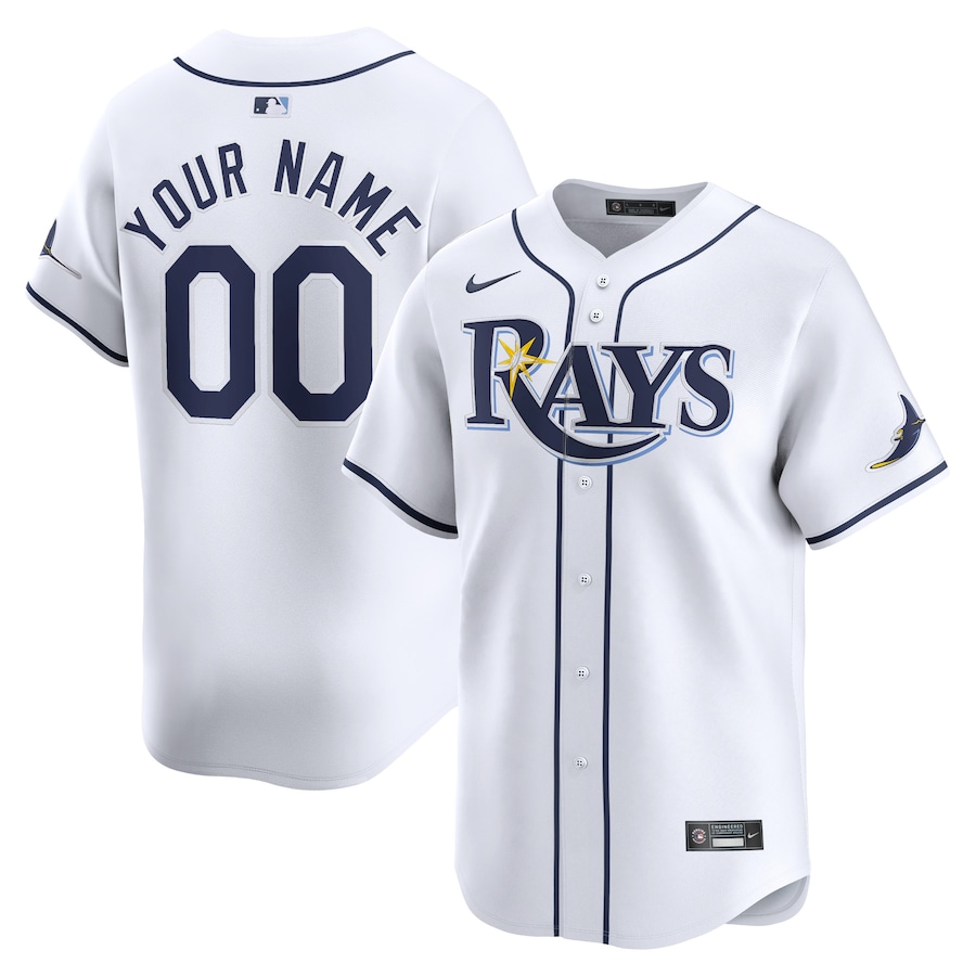 Tampa Bay Rays Nike Youth Home Limited Custom Jersey – White – 49native.com