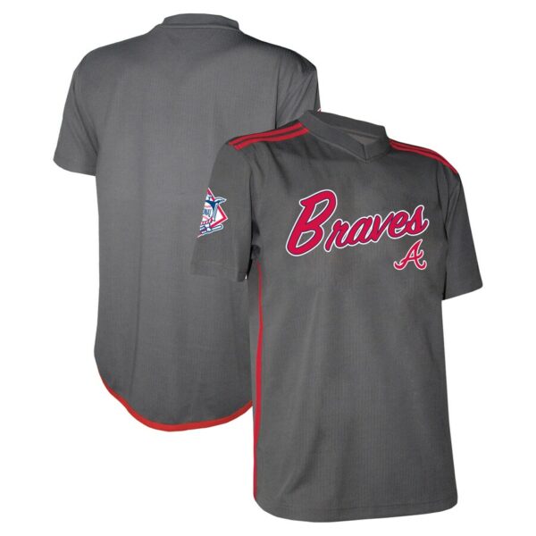 Atlanta Braves Stitches Youth Team V-Neck Jersey - Charcoal - 49Native