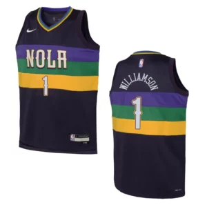 New Orleans Pelicans 2022-23 City Edition Youth Zion Williamson Purple Jersey - 49Native