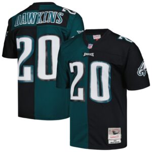 Brian Dawkins Philadelphia Eagles Mitchell & Ness 2004 Split Legacy Replica Jersey - Midnight Green/Black- 49Native