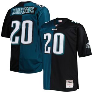 Brian Dawkins Philadelphia Eagles Mitchell & Ness Big & Tall Split Legacy Retired Player Replica Jersey - Midnight Green/Black- 49Native