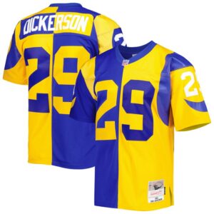 Eric Dickerson Los Angeles Rams Mitchell & Ness 1984 Split Legacy Replica Jersey - Royal/Gold- 49Native