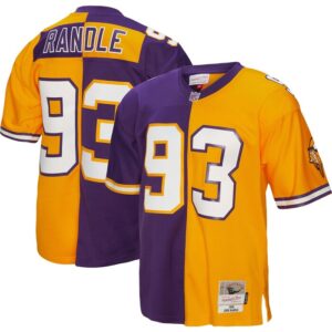 John Randle Minnesota Vikings Mitchell & Ness 1998 Split Legacy Replica Jersey - Purple/Gold- 49Native