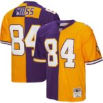 Randy Moss Minnesota Vikings Mitchell & Ness 1998 Split Legacy Replica Jersey - Purple/Gold- 49Native