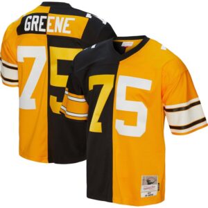 Joe Greene Pittsburgh Steelers Mitchell & Ness 1976 Split Legacy Replica Jersey - Black/Gold- 49Native