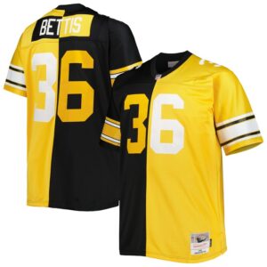 Jerome Bettis Pittsburgh Steelers Mitchell & Ness Big & Tall Split Legacy Retired Player Replica Jersey - Black/Gold- 49Native