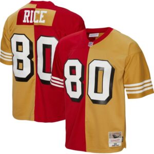 Jerry Rice San Francisco 49ers Mitchell & Ness 1994 Split Legacy Replica Jersey - Scarlet/Gold- 49Native