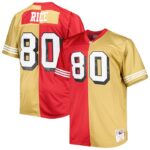 Jerry Rice San Francisco 49ers Mitchell & Ness Big & Tall Split Legacy Retired Player Replica Jersey - Scarlet/Gold- 49Native