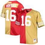 Joe Montana San Francisco 49ers Mitchell & Ness Big & Tall Split Legacy Retired Player Replica Jersey - Scarlet/Gold- 49Native