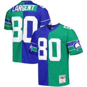 Steve Largent Seattle Seahawks Mitchell & Ness 1985 Split Legacy Replica Jersey - Royal/Green- 49Native