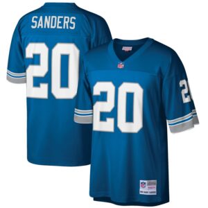 Barry Sanders Detroit Lions Mitchell & Ness Big & Tall 1996 Retired Player Replica Jersey - Blue- 49Native
