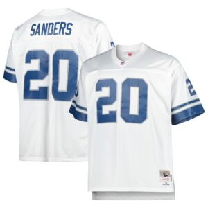 Barry Sanders Detroit Lions Mitchell & Ness Big & Tall 1996 Retired Player Replica Jersey - White- 49Native