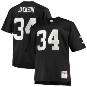 Bo Jackson Las Vegas Raiders Mitchell & Ness Big & Tall 1988 Retired Player Replica Jersey - Black- 49Native