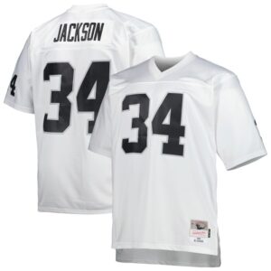 Bo Jackson Las Vegas Raiders Mitchell & Ness Big & Tall 1988 Retired Player Replica Jersey - White- 49Native