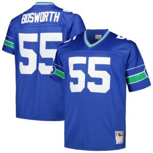 Brian Bosworth Seattle Seahawks Mitchell & Ness Big & Tall 1987 Legacy Retired Player Jersey - Royal- 49Native
