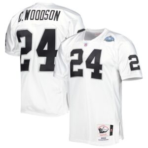 Charles Woodson Las Vegas Raiders 2002 Mitchell & Ness Authentic Throwback Retired Player Jersey - White- 49Native