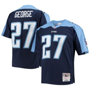 Eddie George Tennessee Titans Mitchell & Ness Big & Tall 1999 Retired Player Replica Jersey - Navy- 49Native