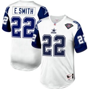 Emmitt Smith Dallas Cowboys 1996 Mitchell & Ness Authentic Throwback Retired Player Jersey - White- 49Native