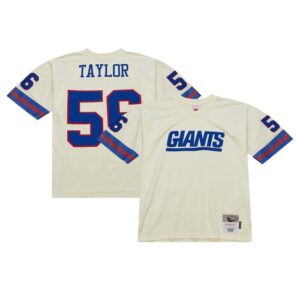 Lawrence Taylor New York Giants Mitchell & Ness Chainstitch Legacy Jersey - Cream- 49Native