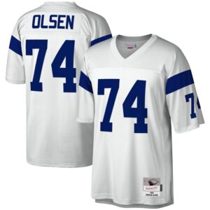 Merlin Olsen Los Angeles Rams Mitchell & Ness Legacy Replica Jersey - White- 49Native