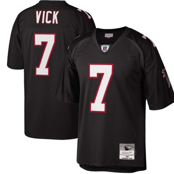 Michael Vick Atlanta Falcons Mitchell & Ness Big & Tall 2002 Retired Player Replica Jersey - Black- 49Native